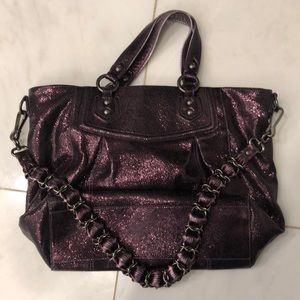 Coach Bags - Glitzy purple leather Coach bag! Coach Bags - Glitzy purple leather Coach bag!